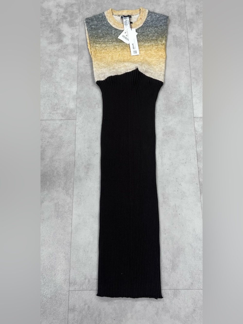 Zara Ombre Ribbed Knit Midi Dress Sz Small Brown Cream
Gray Sleeveless NWT